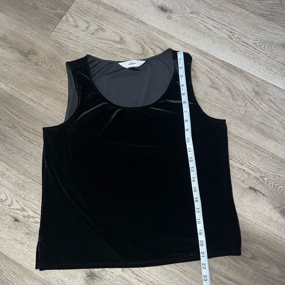 Vintage Black Velvet Scoop Neck Cami Vest Top Size M - Picture 9 of 12